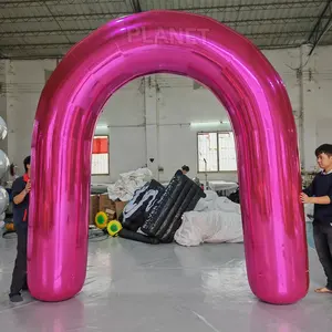 Hot Selling Commercial Wedding Party Decoration Reflective PVC Mirror Ball Arch Inflatable Mirror Ball Archway Entrance