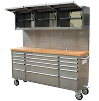 Armoire à outils industrielle moderne Zhongxing avec serrure à clé, 15 tiroirs, poignées et roues, en acier inoxydable, pour garage, vente en gros OEM