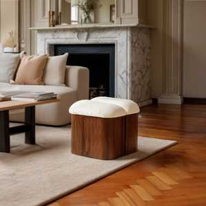 Wholesale Soft Pouf Ottoman Floor <b>Seating</b> Modern Home Furniture Fabric Foot Stool Living Room Bedroom Entry Hotel Interior - Product Image 2