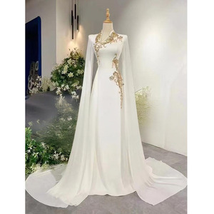 S2071L 2025 nouveau blanc haut de gamme musique étudiant Art examen Vocal Performance femme chanteuse Folk chanson Solo tempérament robe de soirée - Product Image 1