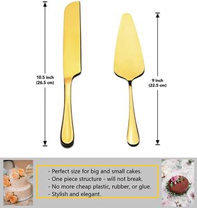 Thiết yếu Bánh Cưới Công cụ thép không gỉ máy chủ thiết lập đơn giản hình chữ nhật và hình tam giác dao và cắt - Product Image 2