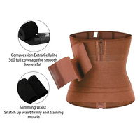 Gaine amincissante respirante sans couture en Spandex/Nylon pour femme, avec fermeture éclair, effet taille sablier, contrôle moyen, pour la perte de poids