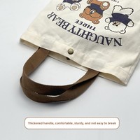 Canvas boodschappentas beer cartoon lunchbox milieuvriendelijke op maat bedrukte kinderlunchtas cartoon draagtas groothandel lunchbox draagtas