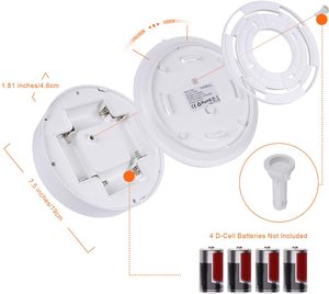 Hareket sensörü pil işletilen işık hareket aktif tavan ışıkları banyo garaj koridor çamaşır merdiven 400LM günışığı - Product Image 4
