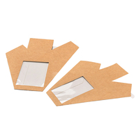 Personnalisé eco transport kraft papier d'emballage sandwich triangulaire boîtes à lunch avec propre D'ANIMAL FAMILIER en plastique de fenêtre