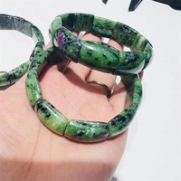 Großhandel: Wunderschönes Rubin-Zoisit-Doppelbohr-Armband, grün & rot poliert, DIY, Größe 14-20mm