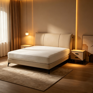 <span class=keywords><strong>Letto</strong></span> Morbido Bicolore in Pelle Bovina con Superficie in Vera Pelle, Telaio in Metallo Regolabile, Design Ecologico per <span class=keywords><strong>Camera</strong></span> <span class=keywords><strong>da</strong></span> <span class=keywords><strong>Letto</strong></span> Giovanile Moderna - Product Image 3