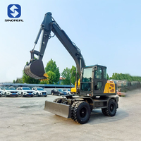 Mini-excavatrice sur roues neuve avec moteur et pompe Yuchai - Haute efficacité pour les travaux de démolition, de rénovation et les entreprises de location