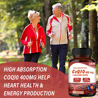 Suppléments de coenzyme Q10 à haute absorption de marque privée OEM Capsules de CoQ10 de 400mg Supports cardiaques et production d'énergie cellulaire