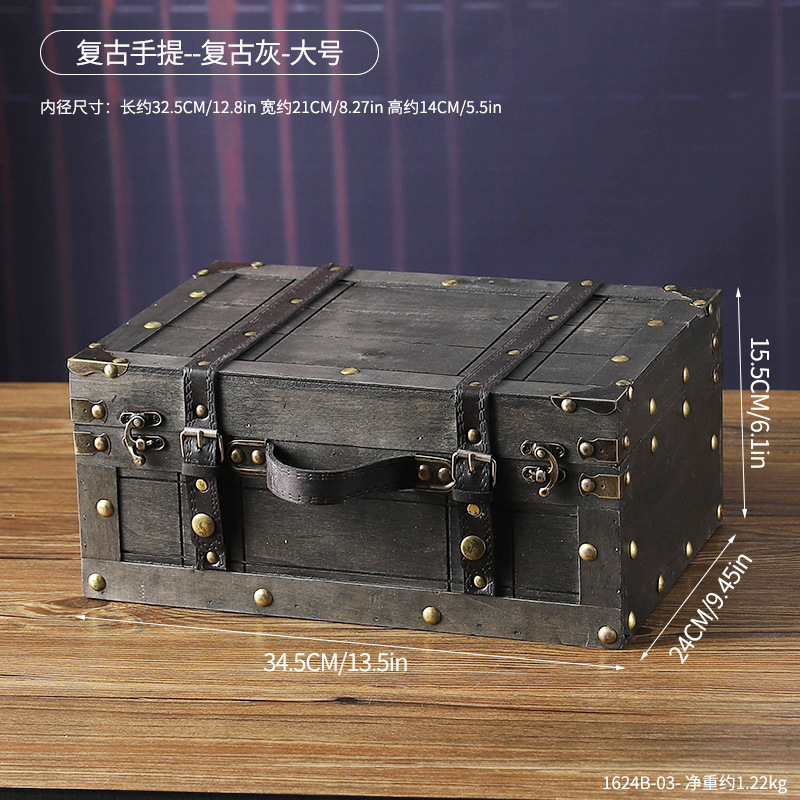 กระเป๋าถือสไตล์เรโทร - สีเทาเรโทร - ขนาดใหญ่