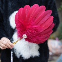 Éventail décoratif en plumes d'autruche teintes à la main pour spectacles sur scène, mariages et séances photo