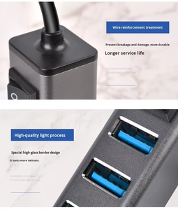 Hub USB 3.0 en aluminium à 7 ports avec port Type-C, interrupteur marche/arrêt, extension USB alimentée, station d'accueil - Product Image 6