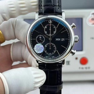 Montre de plongée automatique mécanique de style designer haut de gamme avec affichage de la date, bracelet en cuir de veau, étanche, lumineuse, boîtier en acier inoxydable - Product Image 1