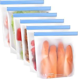 ถุงแช่แข็งแบบใช้ซ้ำได้ขนาด 2 แกลลอน ยี่ห้อ Huamaohengchun ปลอดภัยสำหรับเครื่องล้างจาน ถุงแช่แข็งแบบใช้ซ้ำได้ขนาด 2 แกลลอน ป้องกันการรั่วซึม ปลอดสาร BPA ถุงเก็บอาหาร - Product Image 1