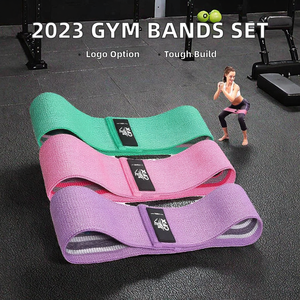 2023 Rts Gratis Samples Op Maat Gemaakte <span class=keywords><strong>Logo</strong></span> Sportschool Oefening Fitness Set Verschillende Kleuren Grijze Heupcirkel Stof Weerstandsbanden Loop Type - Product Image 2