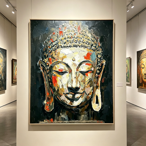 Handpainted Oil Painting Buddha Canvas Art for Wall Decoration Abstract <strong>Artwork</strong> - Product Image 2
