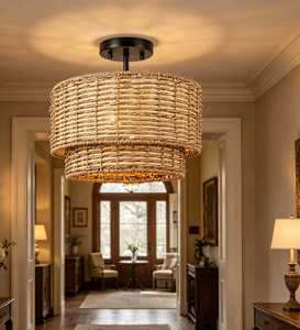 E27 Pendant <strong>Lamp</strong> Hand-Woven Bamboo Rattan <strong>Lamp</strong> Shade Natural Light <strong>Lampshade</strong> Small to <strong>Large</strong> Sizes <strong>for</strong> Home Use Dining Room Bar - Product Image 5