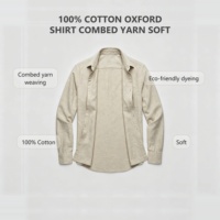 Chemise Oxford pour homme en coton 100% - Logo personnalisé - Style minimaliste - Boutons - Fil peigné - Doux pour la peau