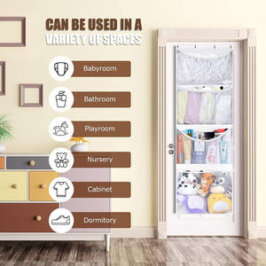 Portaoggetti sopra porta portaoggetti amaca a rete con animali da appendere camera da letto stanza dei bambini porta grandi tasche - Product Image 4