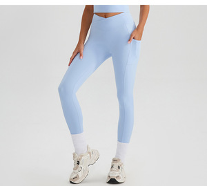 Cao Eo Cao Căng Mông Nâng Phòng Tập Thể Dục Yoga Quần Phụ Nữ Nylon Spandex Tập Thể Dục Chặt Chẽ Tập Thể Dục Xà Cạp Đàn Hồi Bên Vòng Túi - Product Image 3