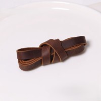 Tali Kulit Sapi Asli Vintage untuk DIY, Tali Kulit Bulat Pipih 3 4 5 6 8 mm untuk Pembuatan Gelang DIY