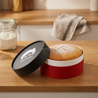 Tube en carton pour gâteau, boîte cylindrique de luxe personnalisée avec logo, boîte à cheesecake, emballage alimentaire de qualité alimentaire pour desserts, emballage kraft artisanal