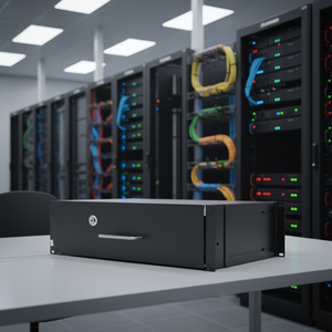 Tiroir de serveur 19'' 1U pour montage en rack, verrouillable et coulissant, avec clé - Product Image 1