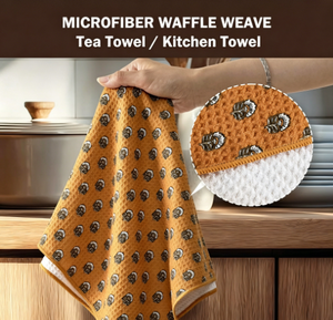 Essuie-tout de cuisine en microfibre gaufrée, séchage rapide, écologique, résistant à la chaleur, avec logo personnalisé, chiffon de nettoyage pour la vaisselle - Product Image 2