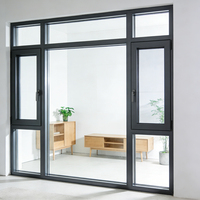 Ventana Abatible de Doble Vidrio con Marco de Aluminio para Zonas Costeras, Resistente al Viento y a Tifones, Perfil Reforzado