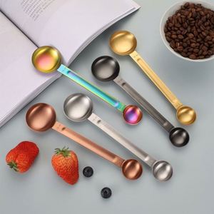 Cuchara Medidora de Acero Inoxidable 430 de Doble Uso, Utensilio de Cocina Metálico con Medidas para Repostería y Granos de Café - Product Image 3
