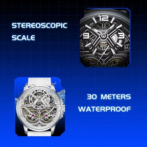 Mark Fairwhale FW-6025 Luxury <b>Mechanical</b> <b>Watch</b> for Men Fashion Silicone Strap Waterproof Automatic Skeleton <b>Watches</b> Mens - Product Image 6