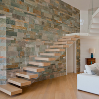 Prima Prix pas cher moderne escalier flottant caché cantilever entrer mur Type escalier avec marche en verre marches en bois escaliers