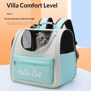 Sac à dos de transport pour chat Hello Cat en tissu Oxford respirant avec fermeture éclair, idéal pour les voyages, rose et gris - Product Image 2