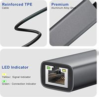 Adaptador USB C a Ethernet Portátil de 1000Mbps, Adaptador de Red LAN RJ45, Plug and Play, Compatible con Laptop, MacBook, iPad Pro