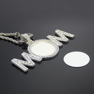 Collier blanc sublimation DIY pendentif amour maman transfert de chaleur strass souvenir fête des mères sublimation maman cadeaux collier - Product Image 6