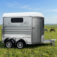 Nouvelle Conception Remorque à Chevaux 2HSL-S avec Porte-Foin, Boîte à Équipement, Chargement Direct pour 2 Chevaux