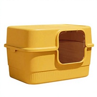 Bac à litière carré extra-large entièrement fermé en PVC pour chat, anti-odeur, désodorisant, anti-éclaboussures
