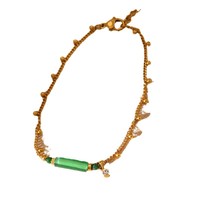 Bracelet à breloques en acier inoxydable plaqué or 18 carats avec pendentif soleil et incrustation de pierres naturelles, chaîne à maillons, bijoux de mode pour femmes, vente en gros