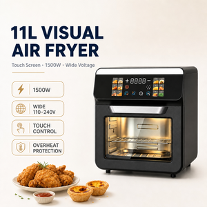 Freidora <span class=keywords><strong>de</strong></span> Aire Eléctrica <span class=keywords><strong>de</strong></span> Gran Capacidad <span class=keywords><strong>de</strong></span> 11L con Ventana Visible, Pantalla Táctil, Horno Multifunción <span class=keywords><strong>de</strong></span> 1500W para Cocina - Product Image 3
