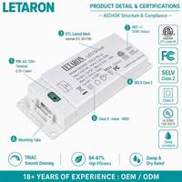 Controlador LED para Espejo de Baño, con Certificación FCC ETL, Garantía de 30000H, Protección Contra Cortocircuitos, 12V 24V, TRIAC, Regulable