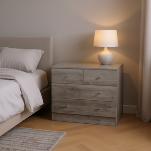 Cómoda Moderna y Sencilla de 4 Cajones, Color Gris, Mueble de Dormitorio de Madera Maciza, Independiente - Product Image 2