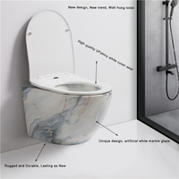 Articles sanitaires européens en céramique à laver P-trap montage pour salle de bain cuvette de toilette en marbre blanc toilettes suspendues murales sans rebord