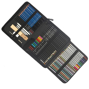 Ensemble de dessin professionnel de 71 pièces, assortiment de crayons à dessin, crayons de fusain, crayons de couleur, médias mixtes - Product Image 1