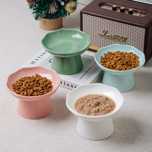 Bol en céramique pour chat, 6 pouces, extra large, à bouche peu profonde, design surélevé pour chats - Product Image 1