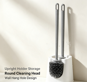 Household <b>Round</b> Head Toilet <b>Brush</b> with Soft Bristle and Wall Mounted Long Handle for Toilet Cleaning - Product Image 4