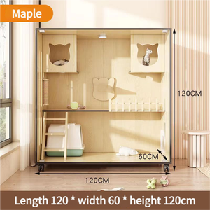 Lusso Villa <span class=keywords><strong>per</strong></span> <span class=keywords><strong>gatti</strong></span> al coperto di nuovo arrivo grande <span class=keywords><strong>recinto</strong></span> <span class=keywords><strong>per</strong></span> <span class=keywords><strong>gatti</strong></span> in legno solido con ruote <span class=keywords><strong>per</strong></span> <span class=keywords><strong>cani</strong></span> <span class=keywords><strong>per</strong></span> uso interno - Product Image 3