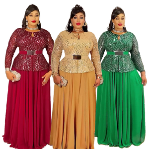 S10812 <span class=keywords><strong>Vestidos</strong></span> de Lujo <span class=keywords><strong>para</strong></span> Mujer <span class=keywords><strong>Vestidos</strong></span> de Noche Elegantes con Cuello Redondo y Lentejuelas con Adornos Pesados <span class=keywords><strong>Vestidos</strong></span> de Fiesta <span class=keywords><strong>Vestidos</strong></span> Africanos <span class=keywords><strong>para</strong></span> Mujer - Product Image 1