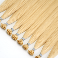 Extensiones de Cabello Humano Rubio al por Mayor con Cutícula Alineada, Extensiones de Cabello Virgen Remy de Doble Trama con Punta K, Cabello Humano Natural