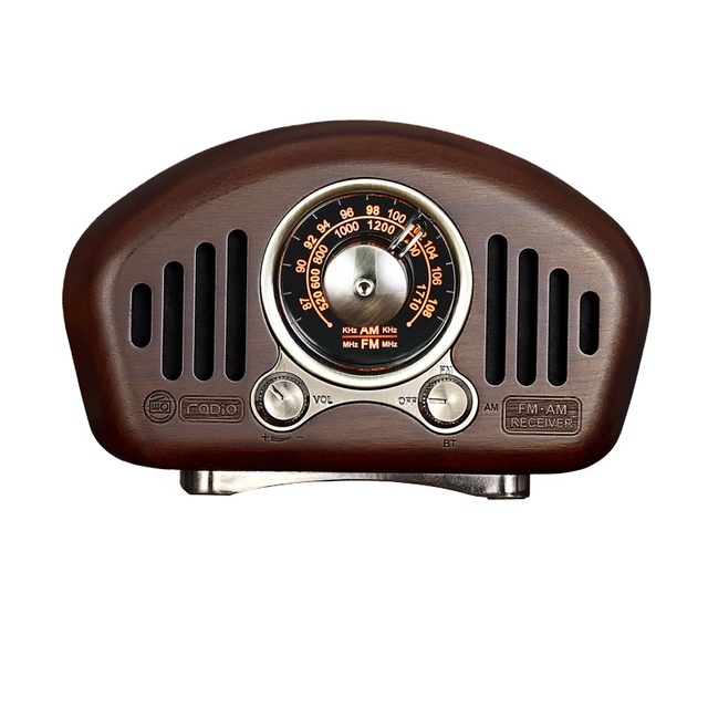 Vintage Good Quality Retro Decorate Home Real Wooden Retro Radio With Mini Fm Am Radio Speaker Tf Card for Gift Set