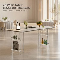 Anpassbarer Transparenter Acryl-Esstisch/Kaffeetisch mit T-förmigen Beinen Stabile Basis - Moderne Wohnzimmer-Möbel